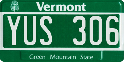 VT license plate YUS306