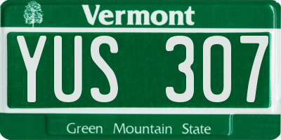 VT license plate YUS307