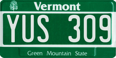VT license plate YUS309