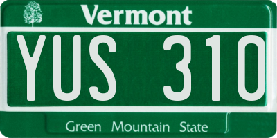 VT license plate YUS310