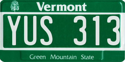 VT license plate YUS313
