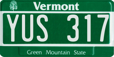 VT license plate YUS317