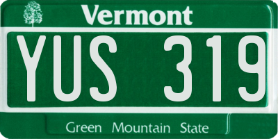 VT license plate YUS319