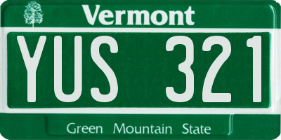 VT license plate YUS321