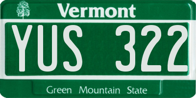 VT license plate YUS322