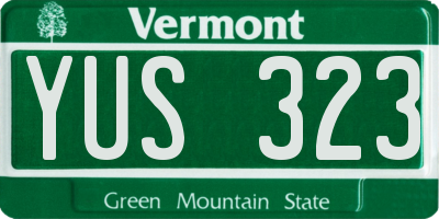 VT license plate YUS323