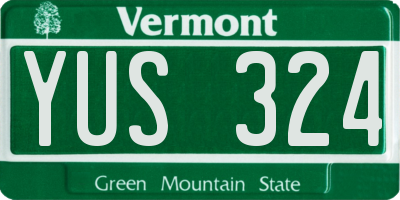 VT license plate YUS324