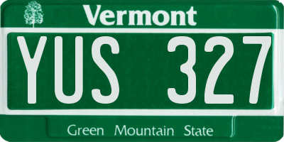 VT license plate YUS327