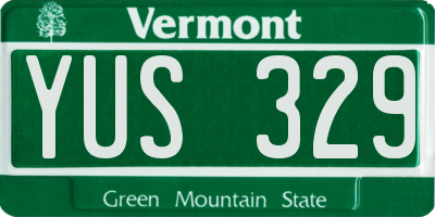 VT license plate YUS329