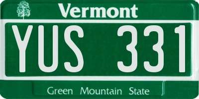 VT license plate YUS331