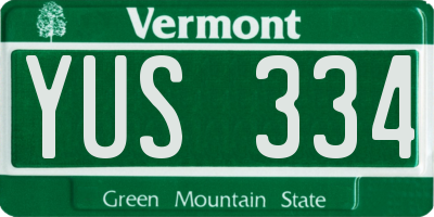 VT license plate YUS334