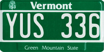 VT license plate YUS336