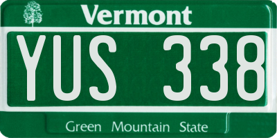 VT license plate YUS338