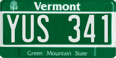 VT license plate YUS341