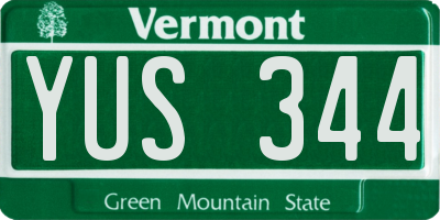 VT license plate YUS344