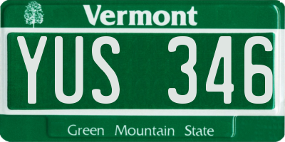 VT license plate YUS346