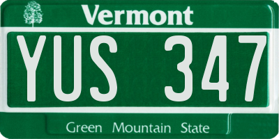 VT license plate YUS347