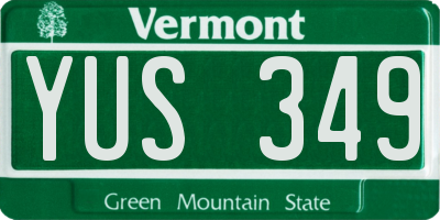VT license plate YUS349