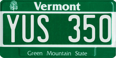 VT license plate YUS350