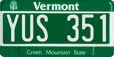 VT license plate YUS351