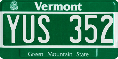 VT license plate YUS352