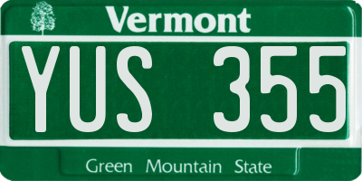 VT license plate YUS355