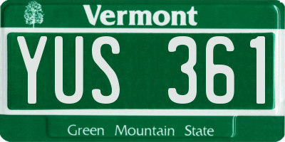 VT license plate YUS361