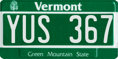 VT license plate YUS367