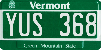 VT license plate YUS368