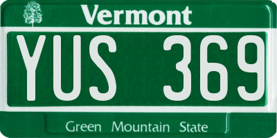 VT license plate YUS369