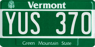 VT license plate YUS370