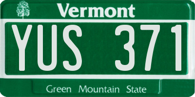 VT license plate YUS371