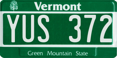VT license plate YUS372
