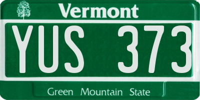 VT license plate YUS373