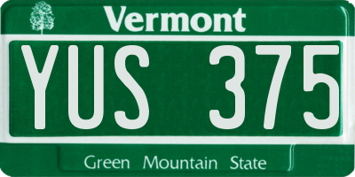VT license plate YUS375