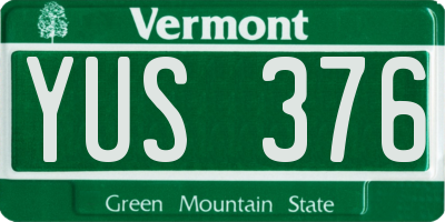 VT license plate YUS376