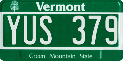 VT license plate YUS379