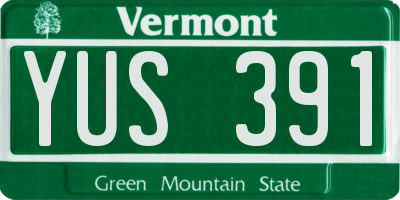 VT license plate YUS391