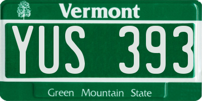VT license plate YUS393