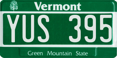 VT license plate YUS395