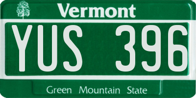 VT license plate YUS396