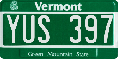 VT license plate YUS397