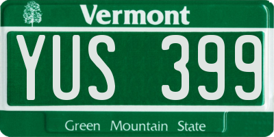 VT license plate YUS399