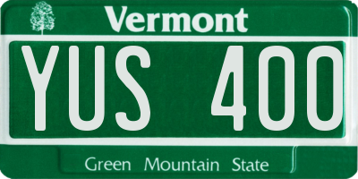 VT license plate YUS400