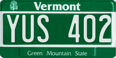 VT license plate YUS402