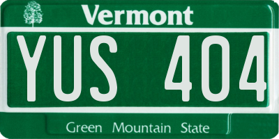VT license plate YUS404