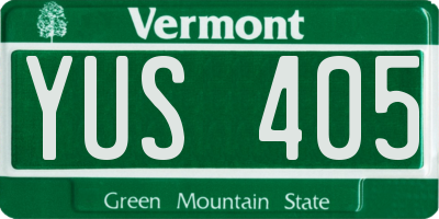 VT license plate YUS405