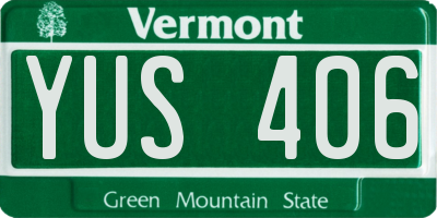 VT license plate YUS406