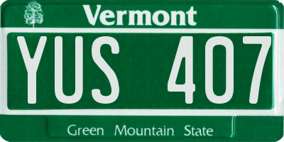VT license plate YUS407