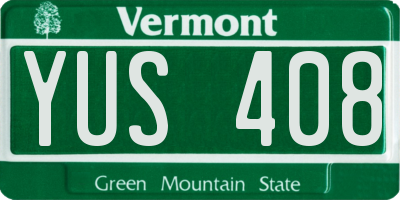 VT license plate YUS408